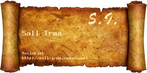 Sall Irma névjegykártya
